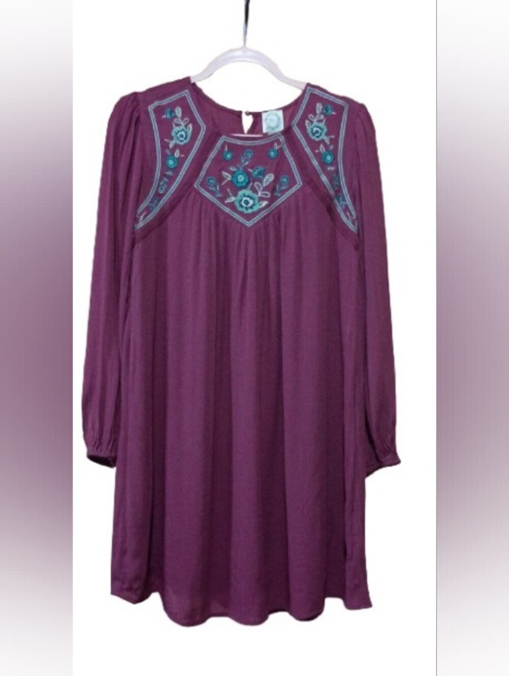 Blue Rain Embroidered Boho Dress
